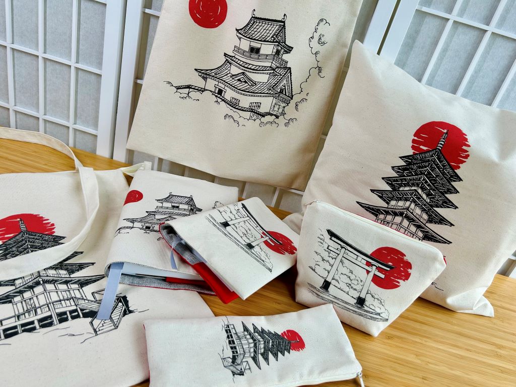 nákupní taška "Pagoda" se zipem a vnitřní kapsou