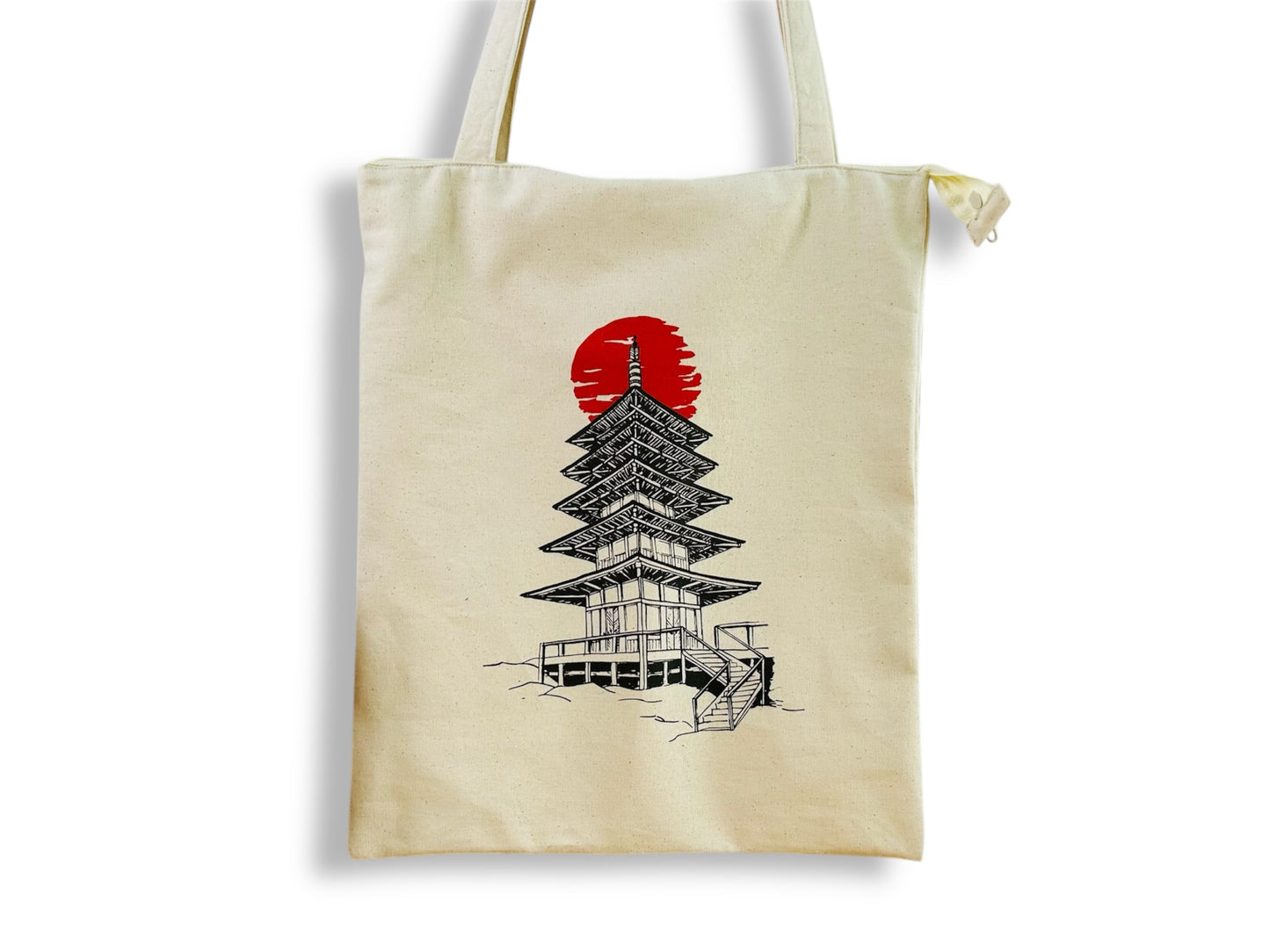 nákupní taška "Pagoda" se zipem a vnitřní kapsou