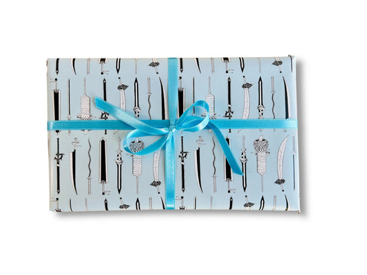 Balící papír "Anime meče" 475 x 680 mm