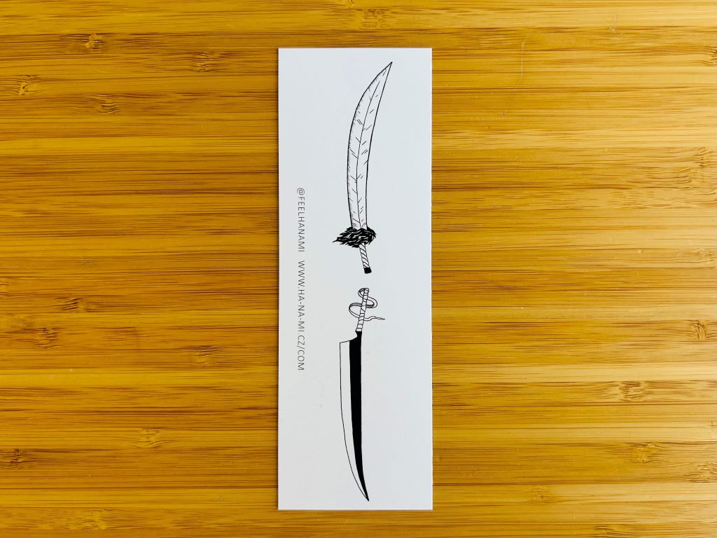 Záložka do knížky "Anime meče" 15 x 5 cm