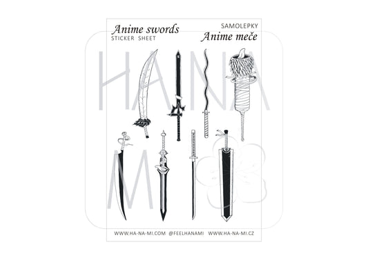 Samolepky "Anime meče"
