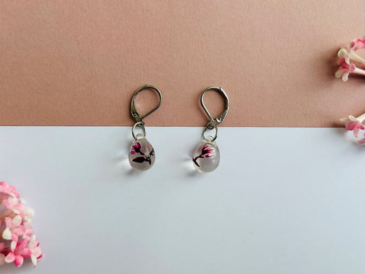 náušnice skleněné "Vůně jarního snu"