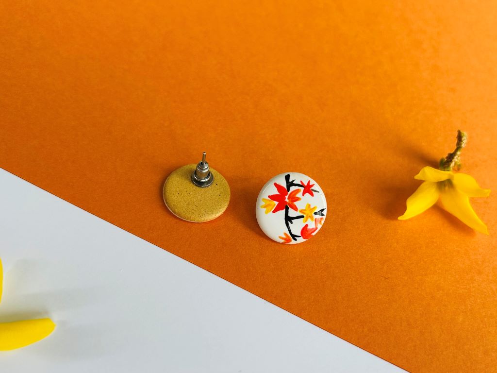 keramické náušnice  "Podzimní večer"