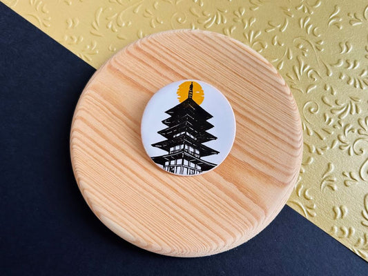 keramická brož  "Architektura dávného Japonska"