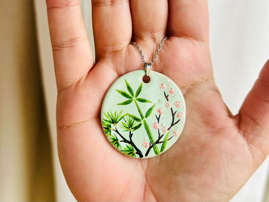 keramický náhrdelník "Tři přátelé zimy"