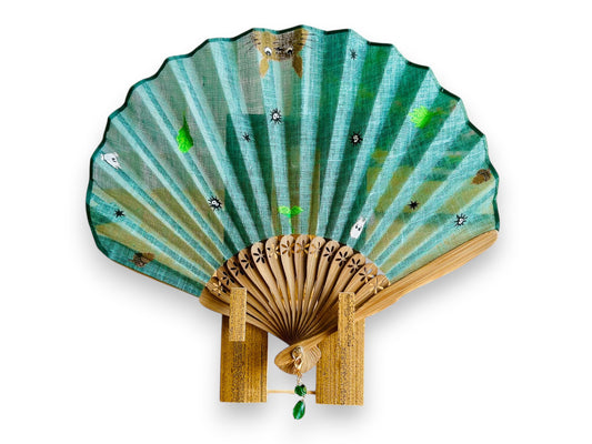 Luxusní skládací vějíř "Totoro" ručně malovaný