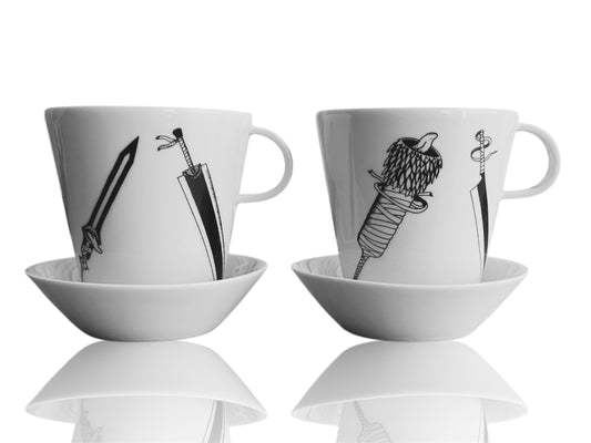 sada 2 hrnků s podšálky "Anime meče" 200 ml