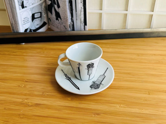 espresso hrneček s podšálkem "Anime meče" 45 ml