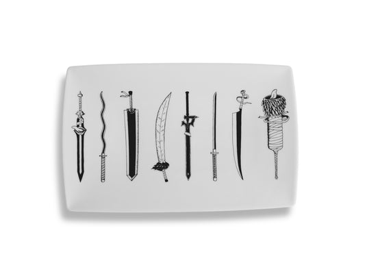 Porcelánový tác na sushi "Anime meče" 20,5x12,5 cm