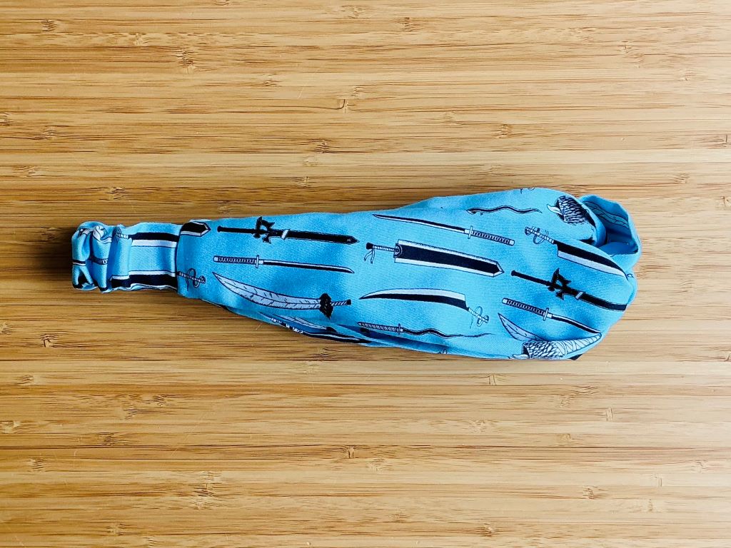 látková čelenka "Anime meče" s gumičkou