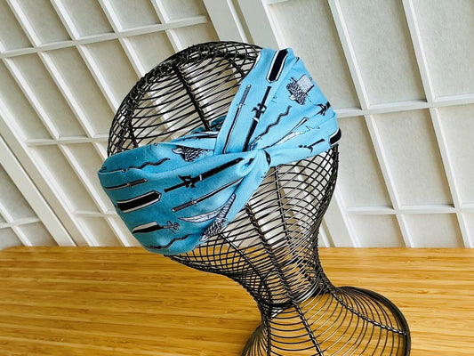 látková čelenka "Anime meče" s gumičkou