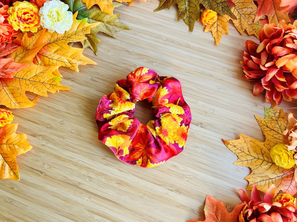 scrunchies "Park v barvách podzimu" látková gumička do vlasů