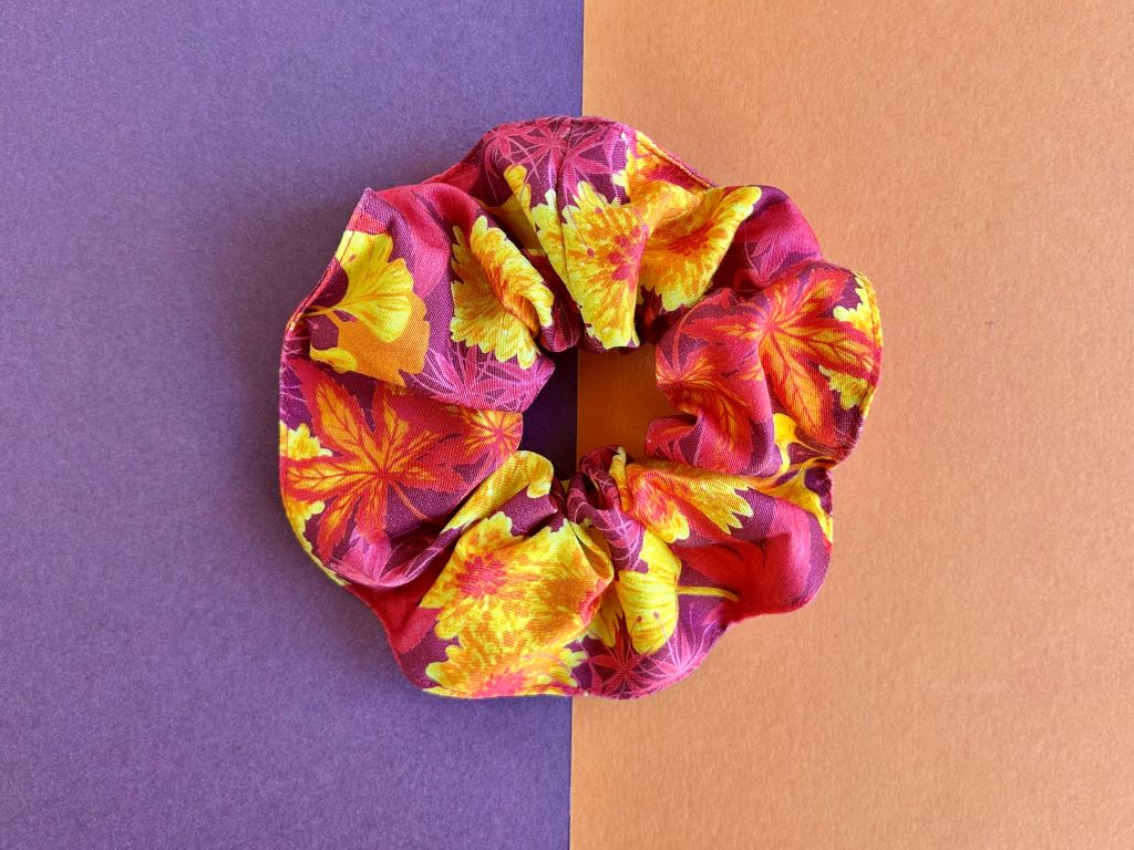 scrunchies "Park v barvách podzimu" látková gumička do vlasů