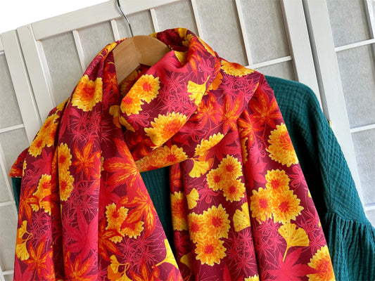 velká šála "Park v barvách podzimu" 70x200 cm