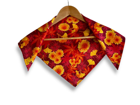 malý šátek "Park v barvách podzimu" 52x52 cm