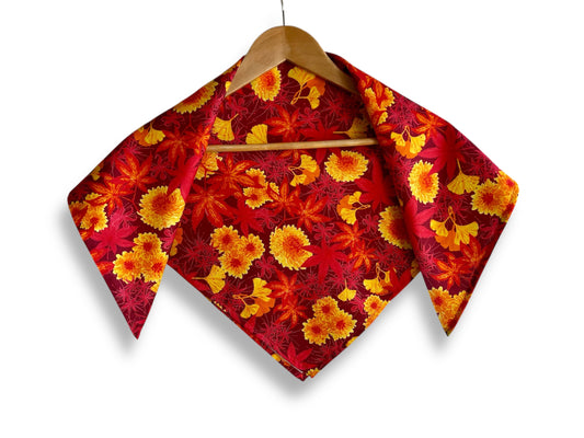 střední šátek "Park v barvách podzimu" 67x67 cm