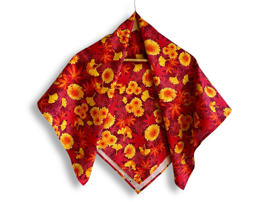 velký šátek "Park v barvách podzimu" 100x100 cm