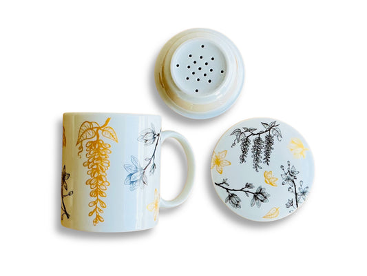 hrnek "Jarní Japonsko"se sítkem a pokličkou 300 ml