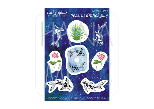 Samolepky "Jezerní drahokamy aneb koi kapříci s měsícem"