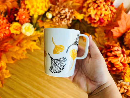 hrnek "Ginkgo listy" se zlatou 250 ml