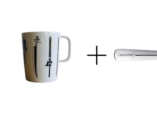 sada hrnek + lžička "Anime meče"