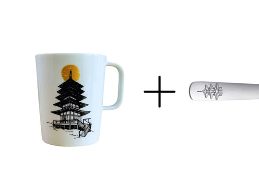 sada hrnek + lžička "Pagoda"