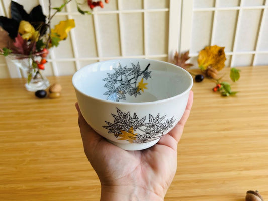 sada miska kulatá + lžička "Javory" se zlatou