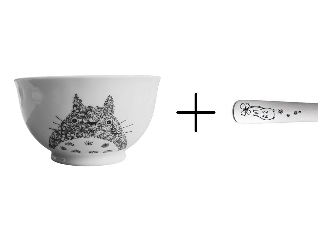 sada miska kulatá + lžička "Totoro"