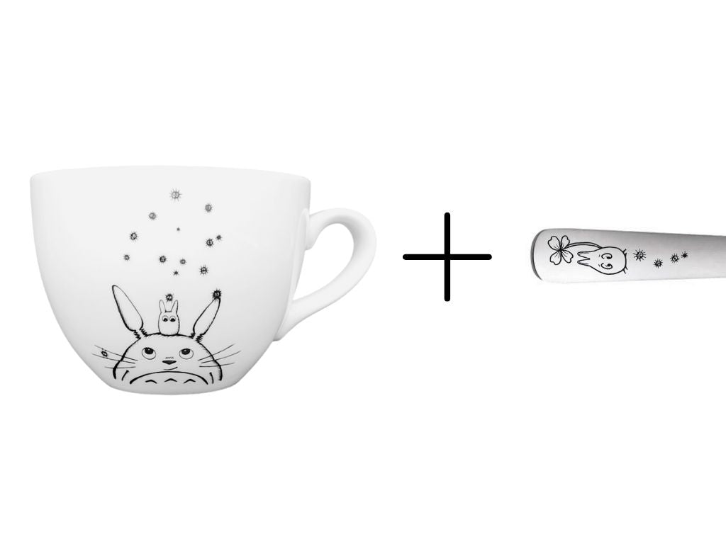 sada hrnek široký + lžička "Totoro"