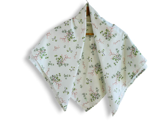 velký šátek "Tři přátelé zimy" 100x100 cm