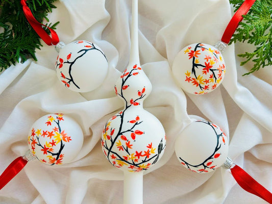 sada vánočních ozdob "Podzimní večer s šípky" se špičkou