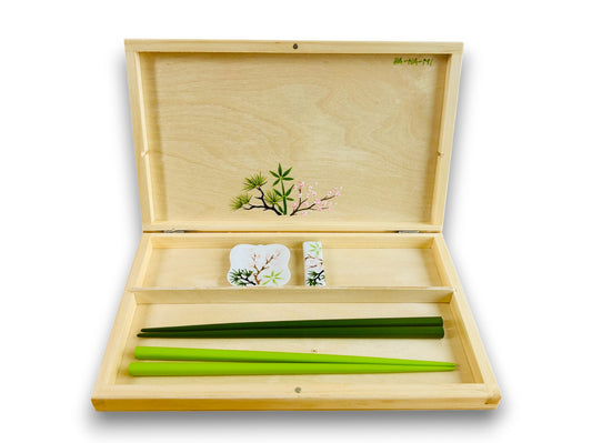 Dárková sada "Tři přátelé zimy" na jídelní hůlky a odkladače