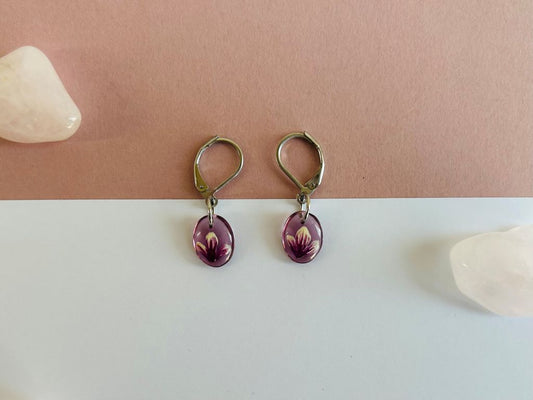 malé náušnice skleněné "Vůně jarního snu"