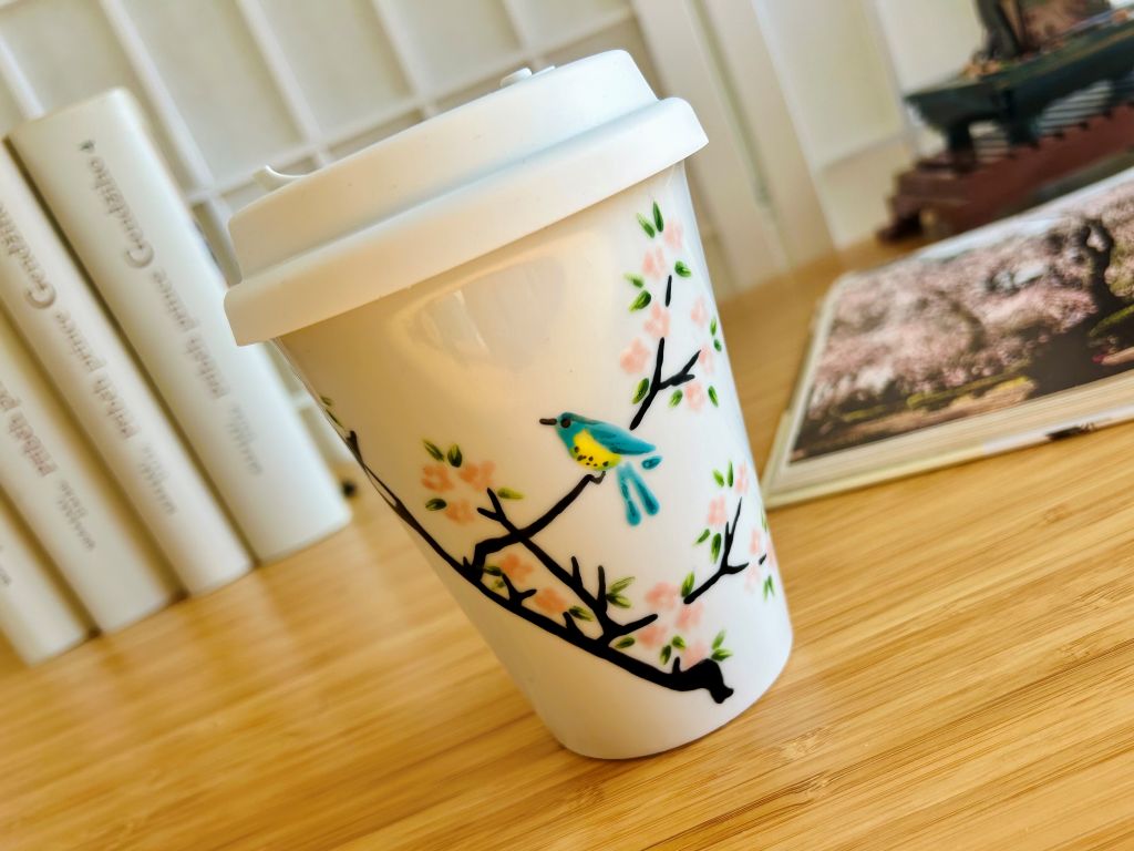 hrnek To-Go "Ptáček na sakuře" 300 ml