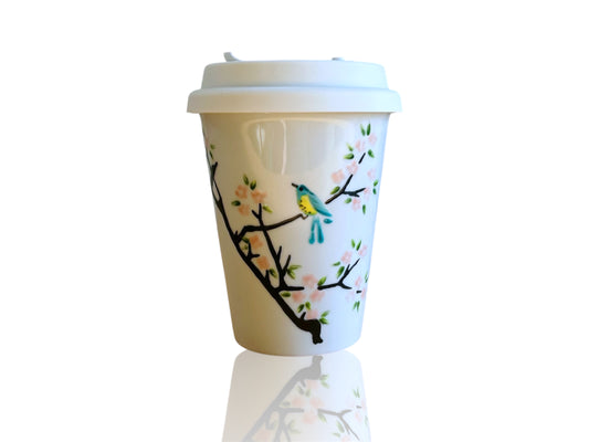 hrnek To-Go "Ptáček na sakuře" 300 ml