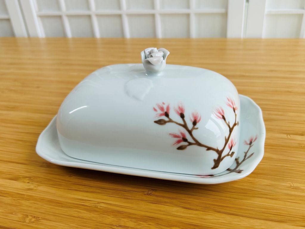 porcelánová máslenka "Jarní Japonsko"