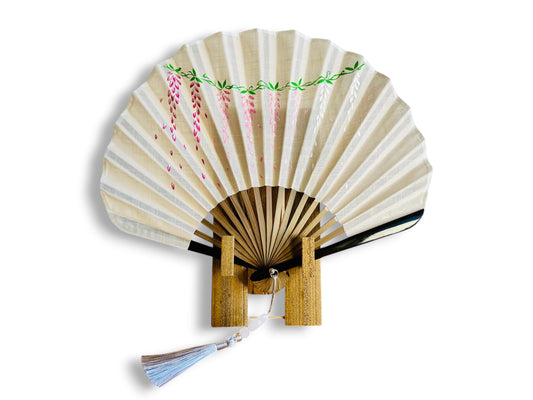 Luxusní skládací vějíř "Vistárie" ručně malovaný