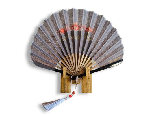 Luxusní skládací vějíř "Pavoučí lilie" ručně malovaný